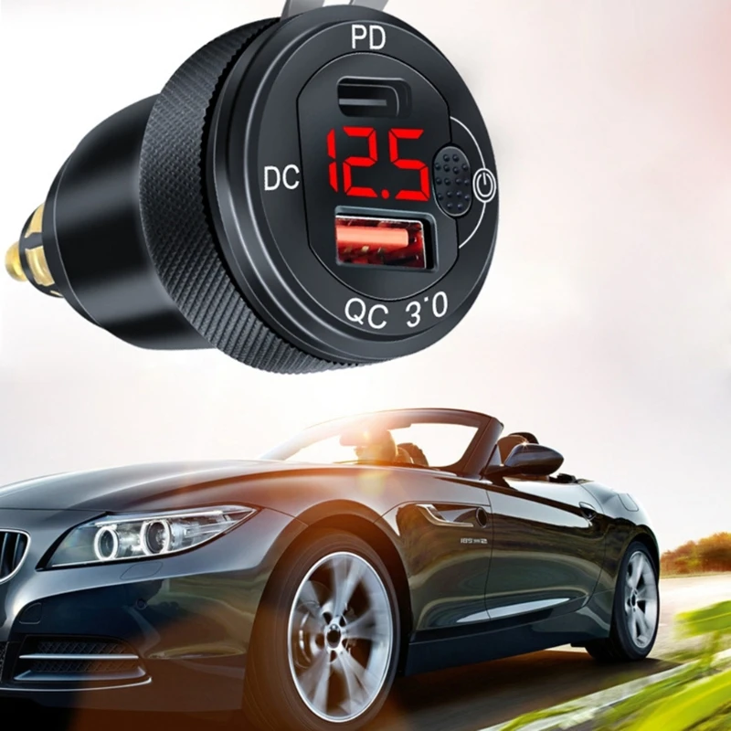 

Aluminum Alloy Dual QC3.0+QCPD Charger for BMW Car and Motorcycle Car Charger for Fast Charging