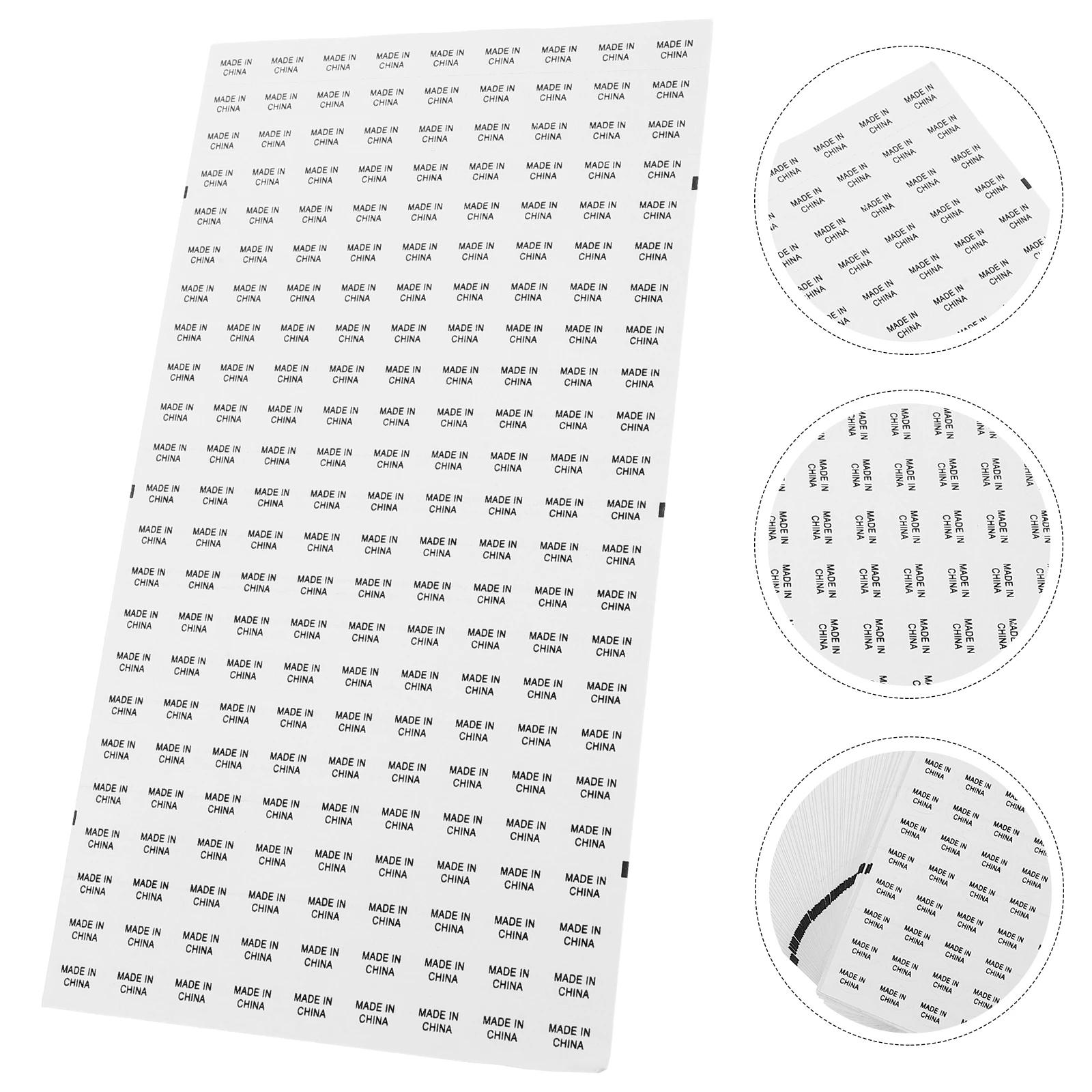 

14440 Pcs Black Stickers on White Background Self Adhesive Package Waterproof Labels China Imported Seal