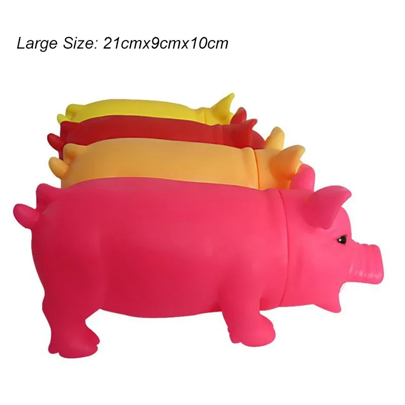 Pig Grunt Squeak Dog Toys Cat Chewing Toy Cute Rubber Pet Dog Puppy Playing Pig Toy Squeaker Squeaky With Sound Large Size