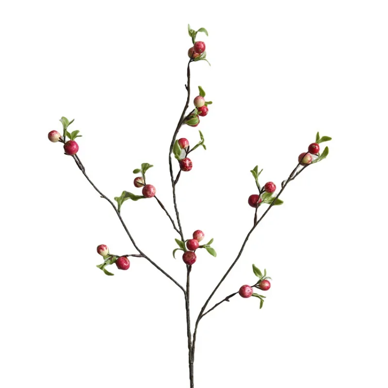 72cm Artificial Single Branch Mini Apple Wedding Flower Light Luxury Home Hotel Restaurant Decoration Flower Arrangement