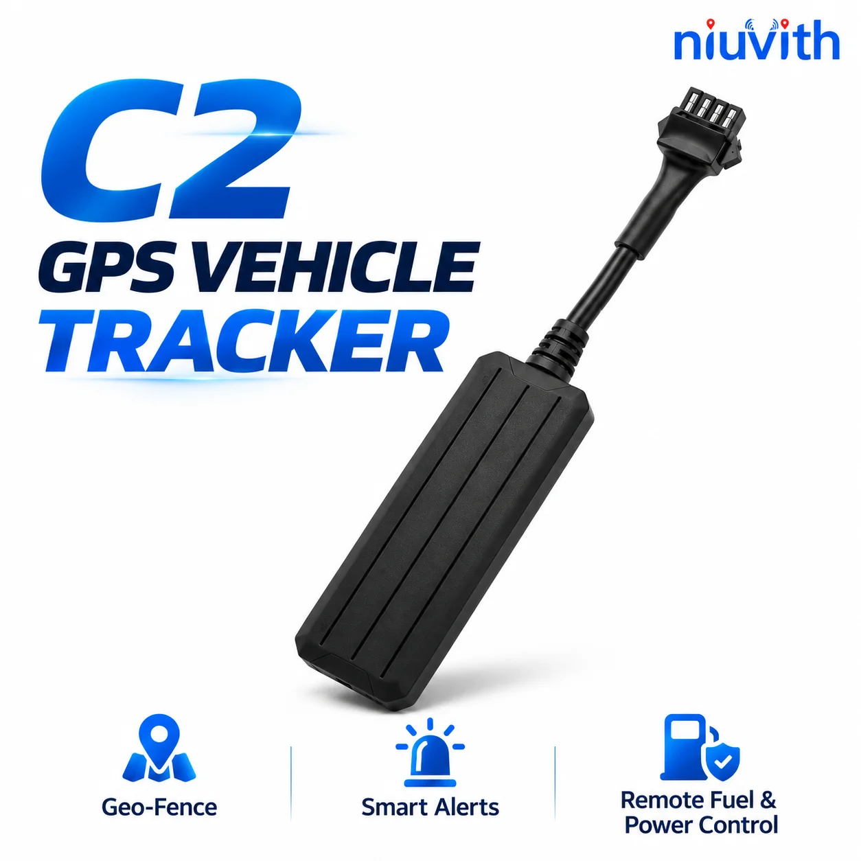 C2 GPS Car Tracker Geo Fence Overspeed Vibration Alarm Remote Fuel Power Cut Off for Rental Cars Fleet Logistics Management