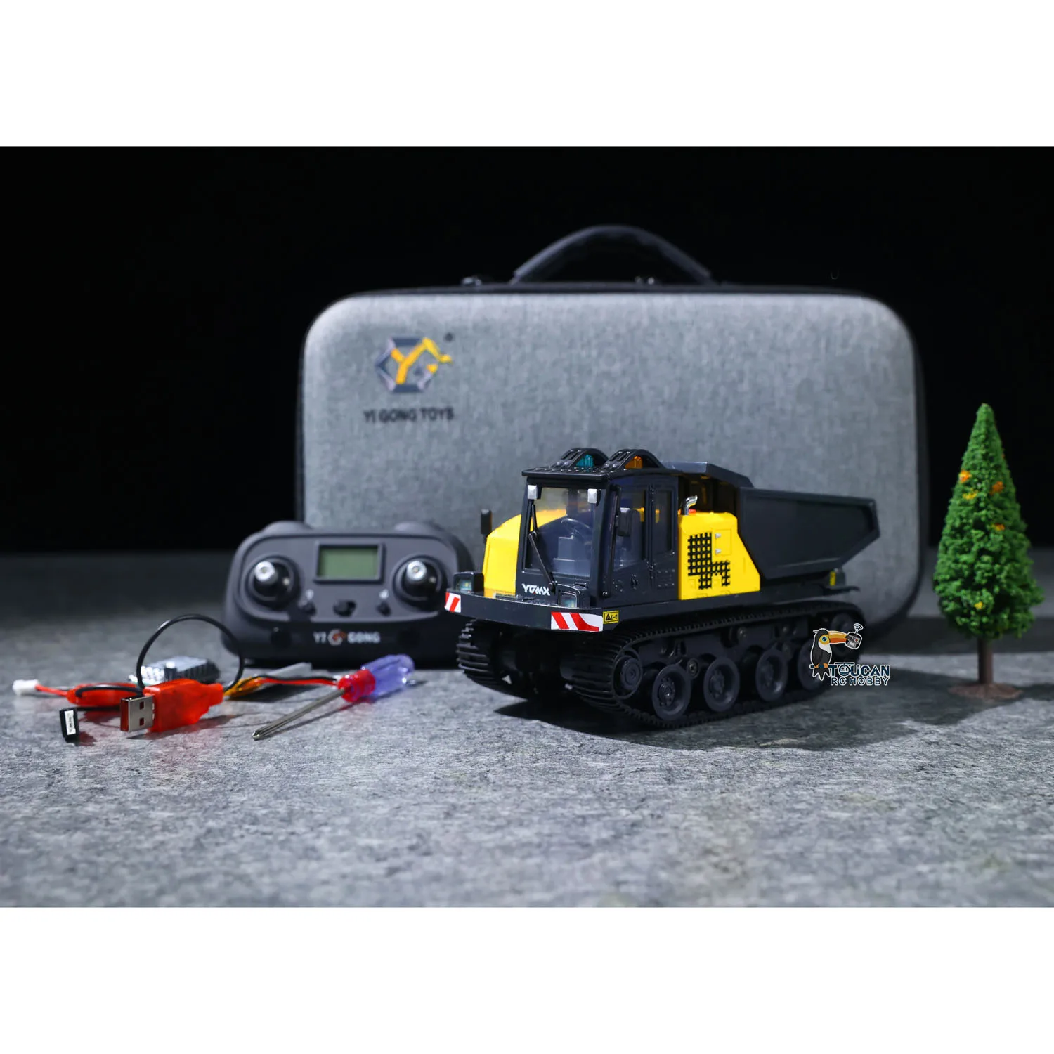 T14r 1/50 pantera rtr elétrico rc crawler caminhão basculante veículo de construção rastreado modelo acabado brinquedos luzes sons unidade