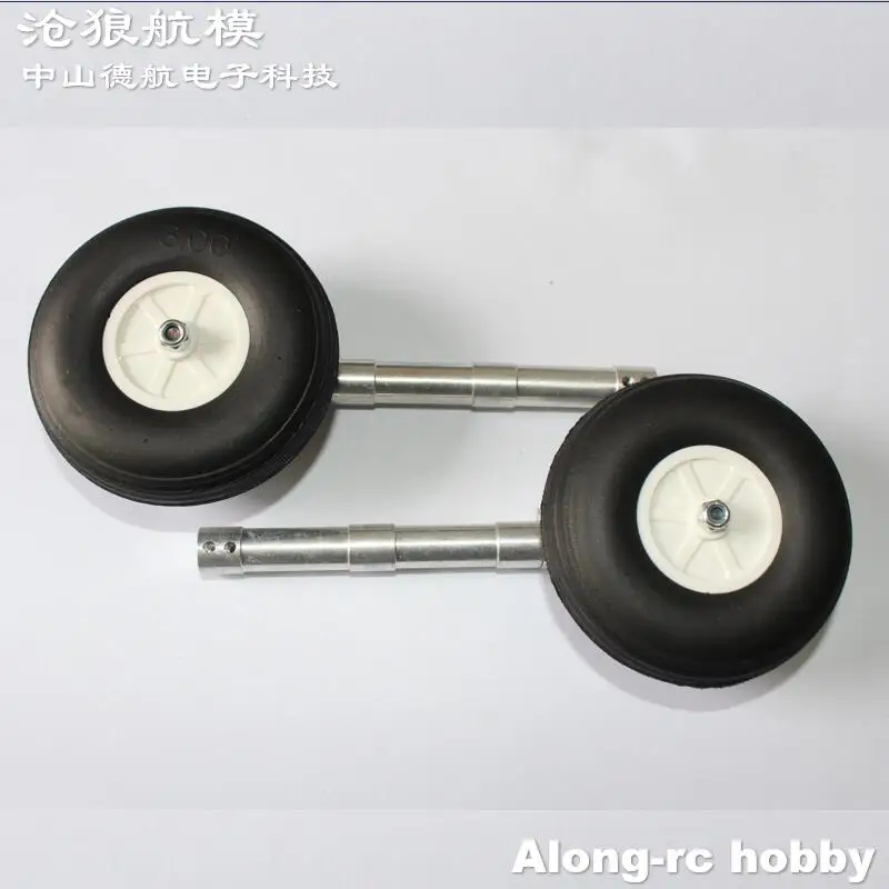 1ペア 100mm D4 D5穴 メインドアミングニーリングランディングギア三脚 2-3.0インチPUホイール付き 3-5kg DIYモデルジェットEDF RC飛行機部品用