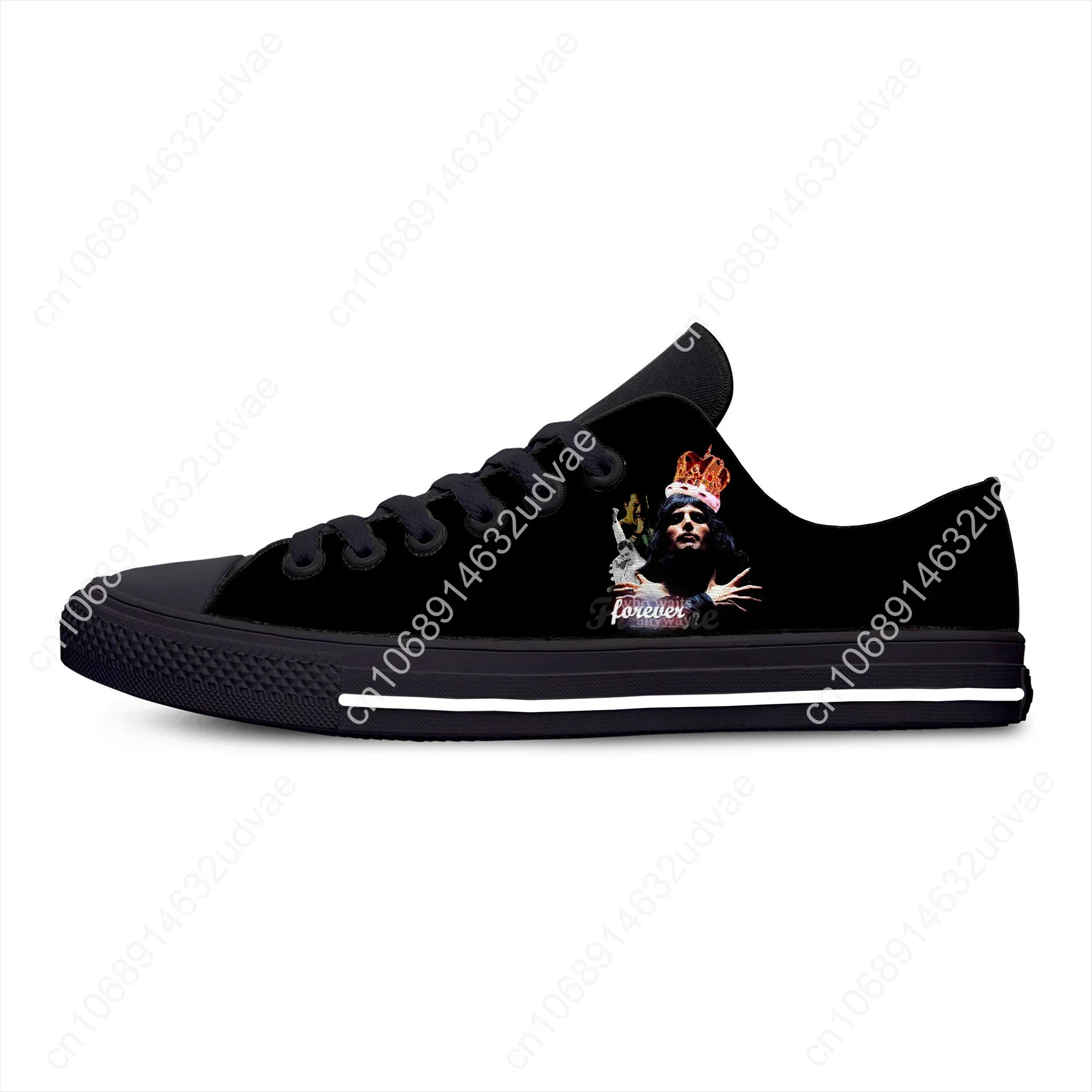 Freddie Mercury Queen Rock Band Music Cool Fashion Casual Cloth Shoes Low Top Lightweight Breathable 3D Print Men Women Sneakers