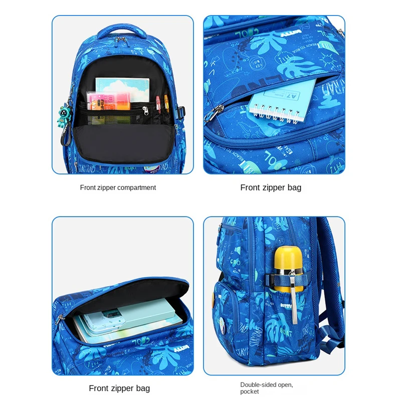 Mochila escolar de dibujos animados para niños y adolescentes, morral impermeable para libros de primaria