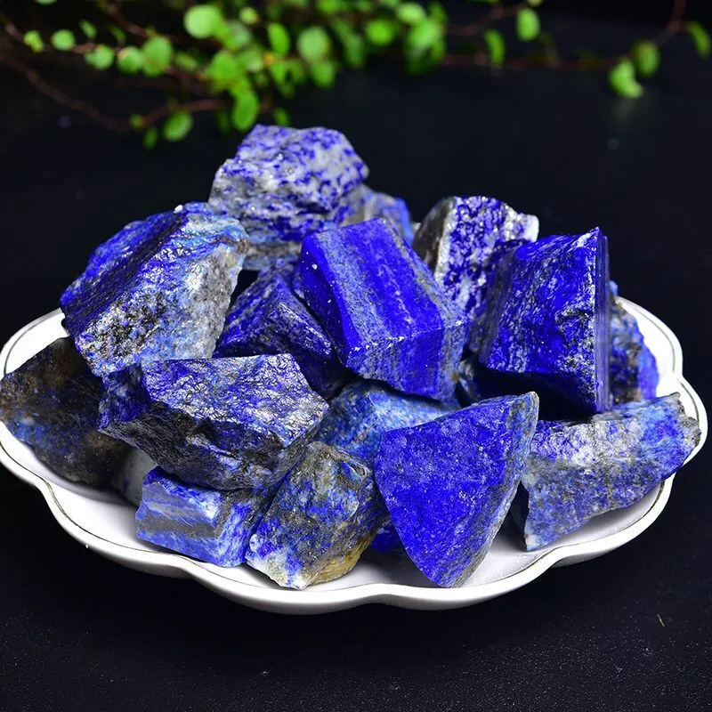 100% Natural Lapis lazuli Stone Crystal Bule Color Rough Stone Mineral Home Decor Fish Tank Flower Crystal Decoration