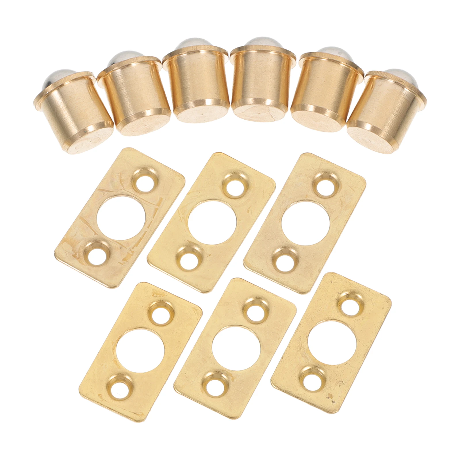 

6 Sets Bead Cabinet Door Catch Copper Furniture Accessory Durable Elegant Practical Invisible Adjustable for Furniture