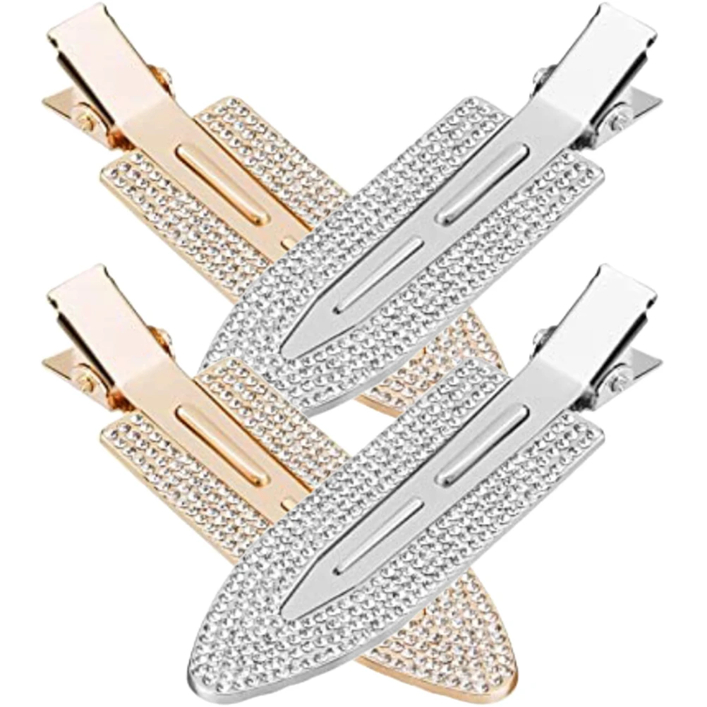 

4pcs Hair Clips No Bend Hair Clips No Crease Lightweight Metal Ornaments for Styling Sectioning Makeup Wedding Gifts