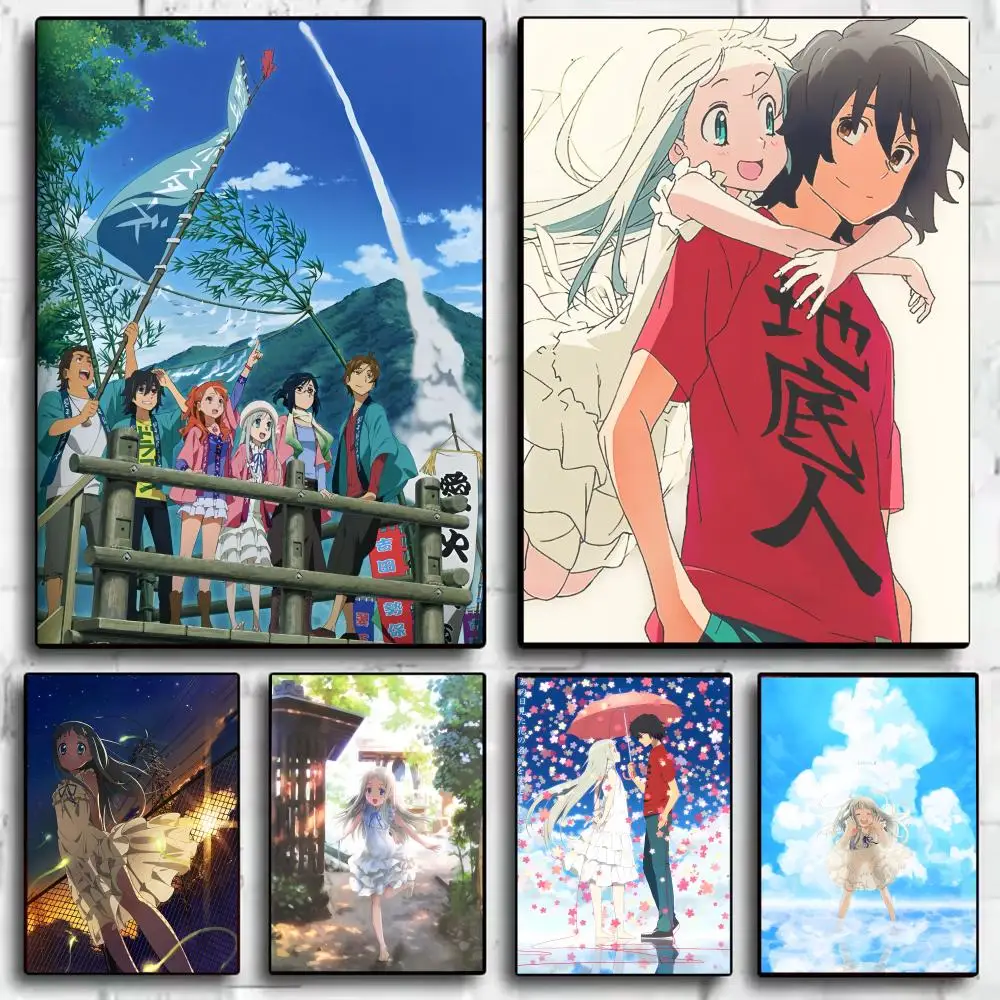 A-Anohana Menma Jintan Poster HD Art Sticky Wall Waterproof Home Living Room Bedroom Bar Aesthetic Decoration