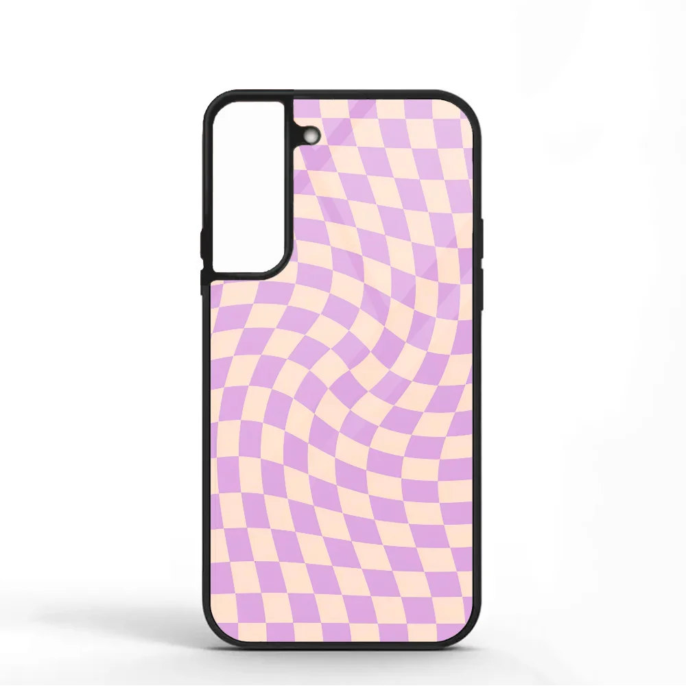 Check V Lilac Twist Phone Case For Samsung S10 S20 S21 S22 S24 S30 Plus ULTRA Mirror Acrylic Cover