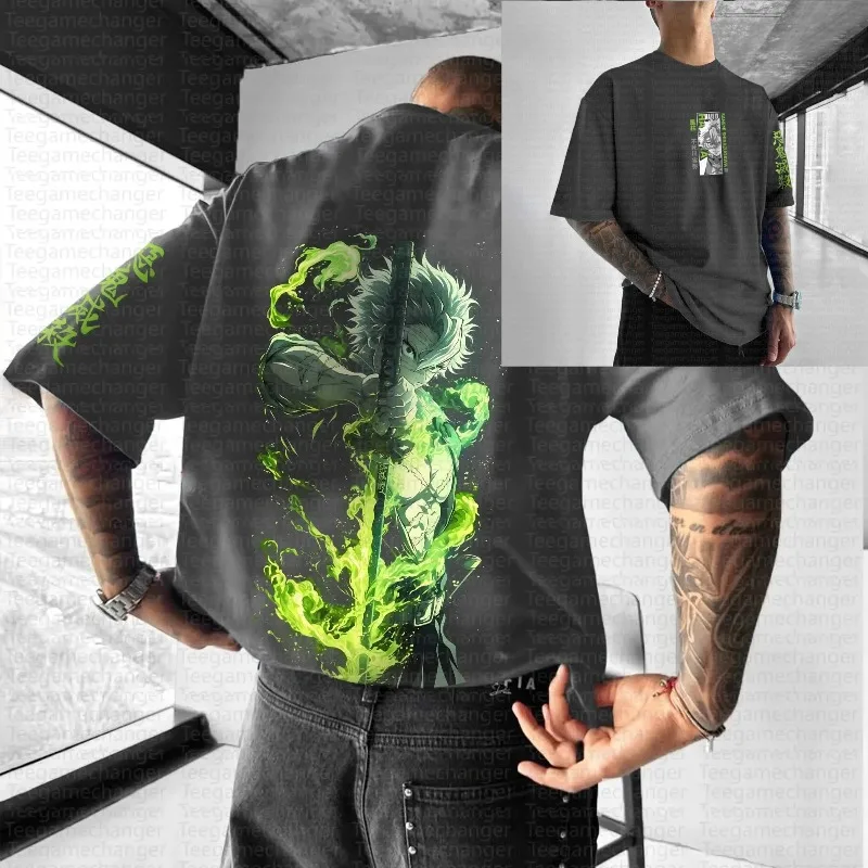 Demon Slayer 2026 New Hot Teegamechanger Kimetsu No Yaiba Anime Graphic Print T Shirts for Men 2025 Summer Cotton Tees