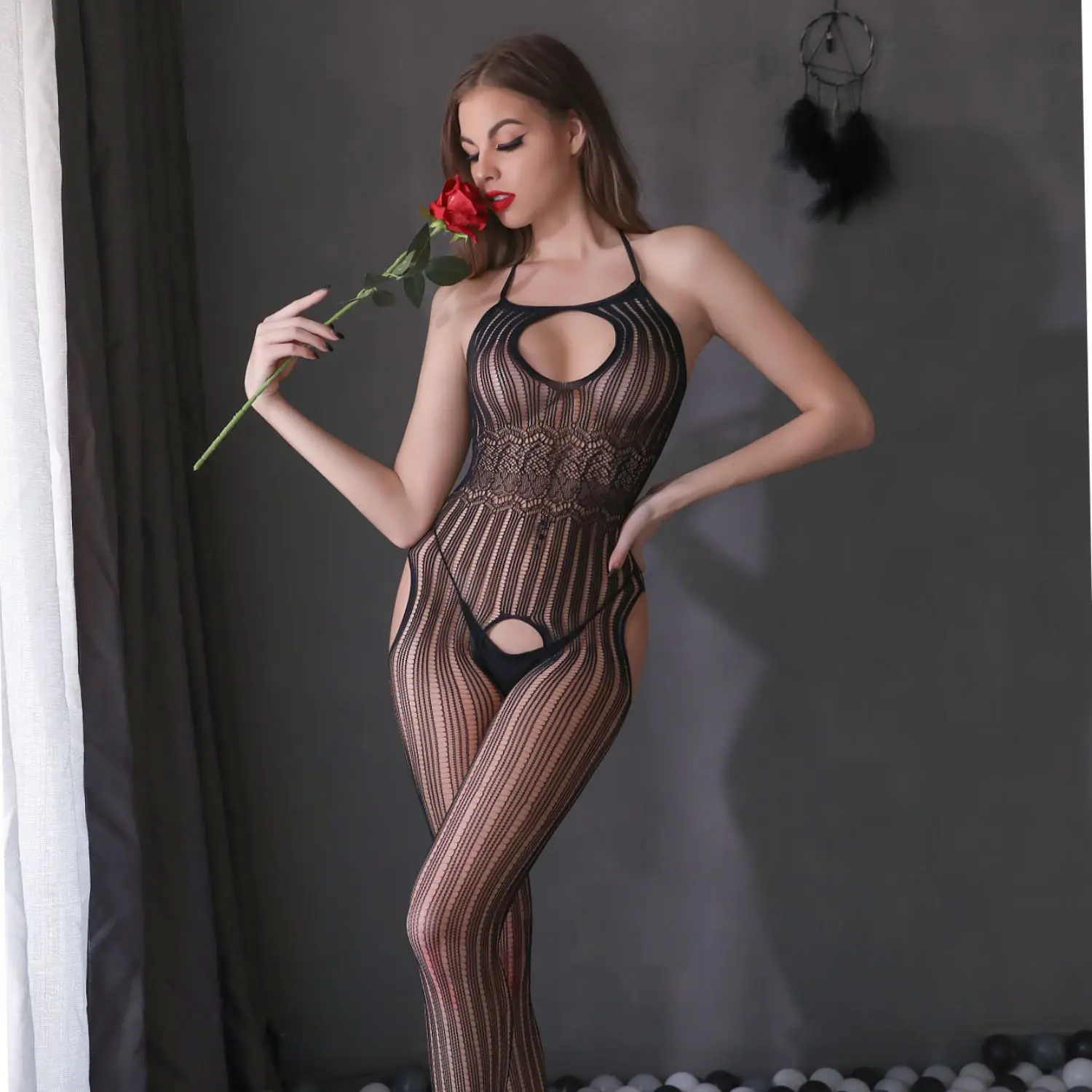 

Sexy One Pieces Bodystocking Erotic Lingerie Mesh Body Suit Women Crotchless Underwear Sleeveless Catsuit Bodysuits Sleepwear 61