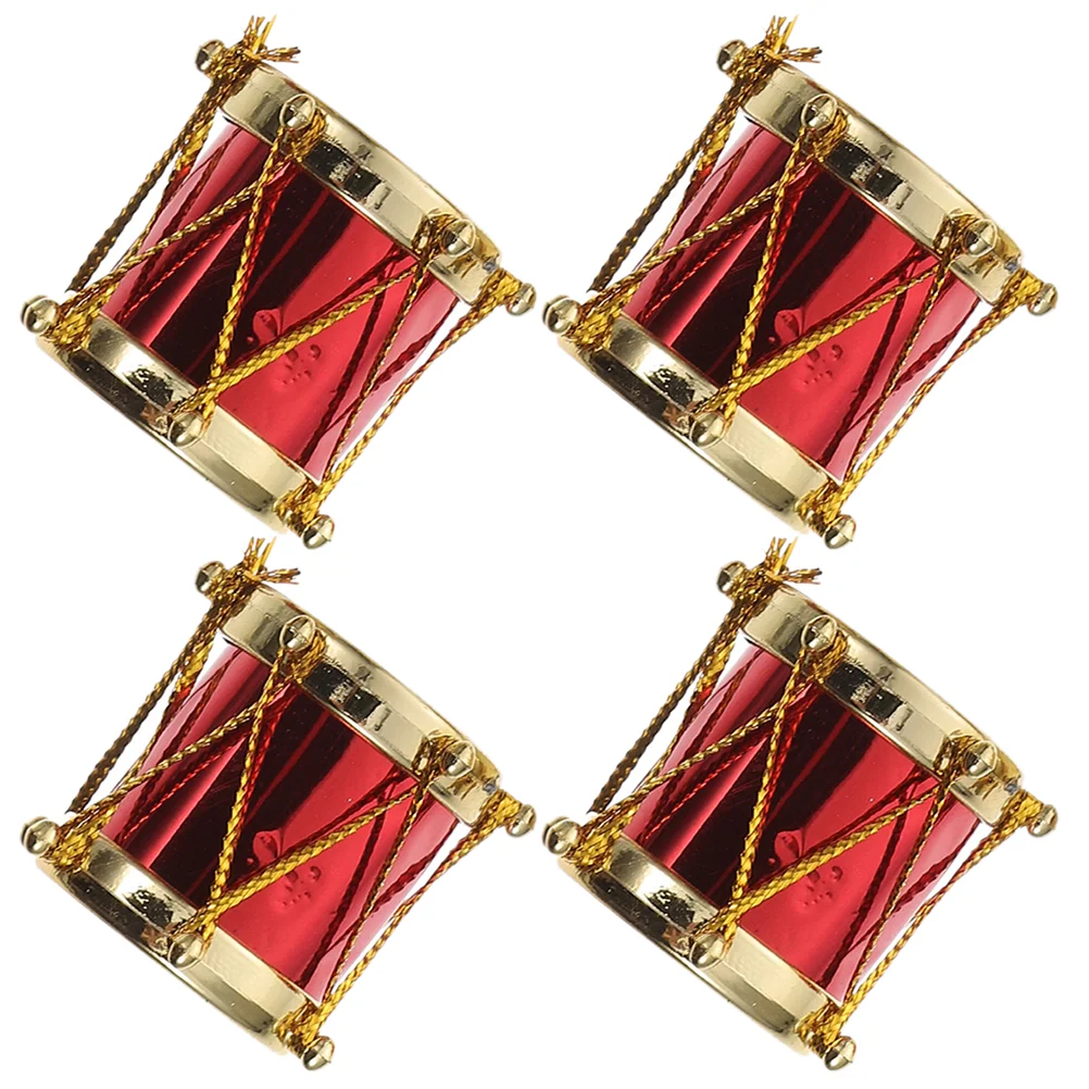 

4 Pcs House Mini Musical Instrument Toy Miniature Scene Model Shooting Props (drum Set) 4pcs Small Tool Room Pp