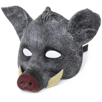 หน้ากากสัตว์หมูป่า หน้ากาก PU สำหรับตกแต่งชุดฮาโลวีน อุปกรณ์ประกอบฉากคอสเพลย์สำหรับงานปาร์ตี้ งานแฟนซี งานเทศกาล ตลกและไม่ซ้ำใคร