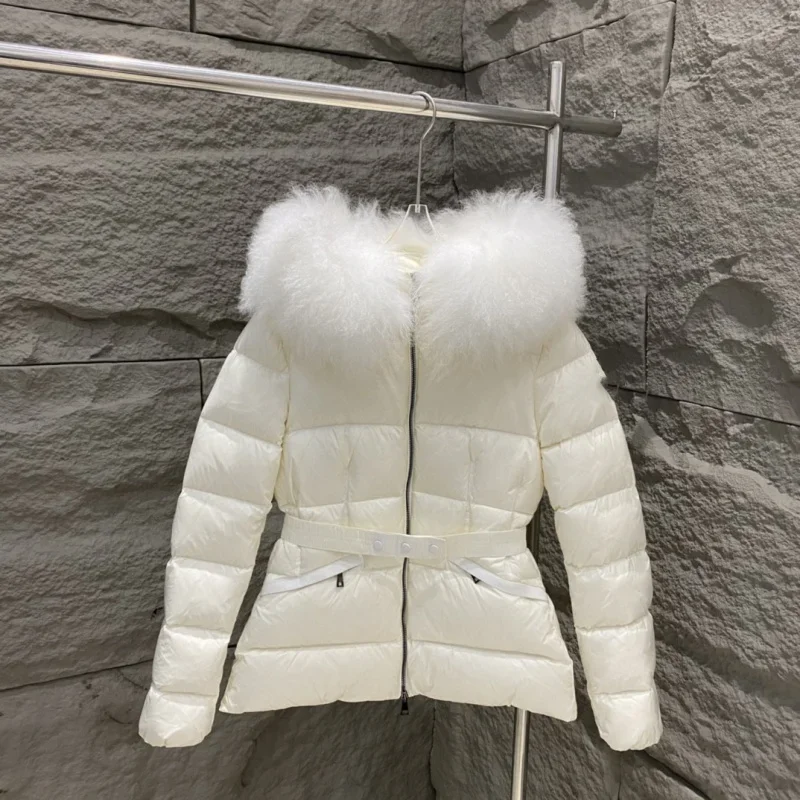 Moncl*r Winter Womens White Goose Down Jacket Warm Hooded Slim Fit Puffer Jacket Coat Male Casual High Quality Overcoat Thermal