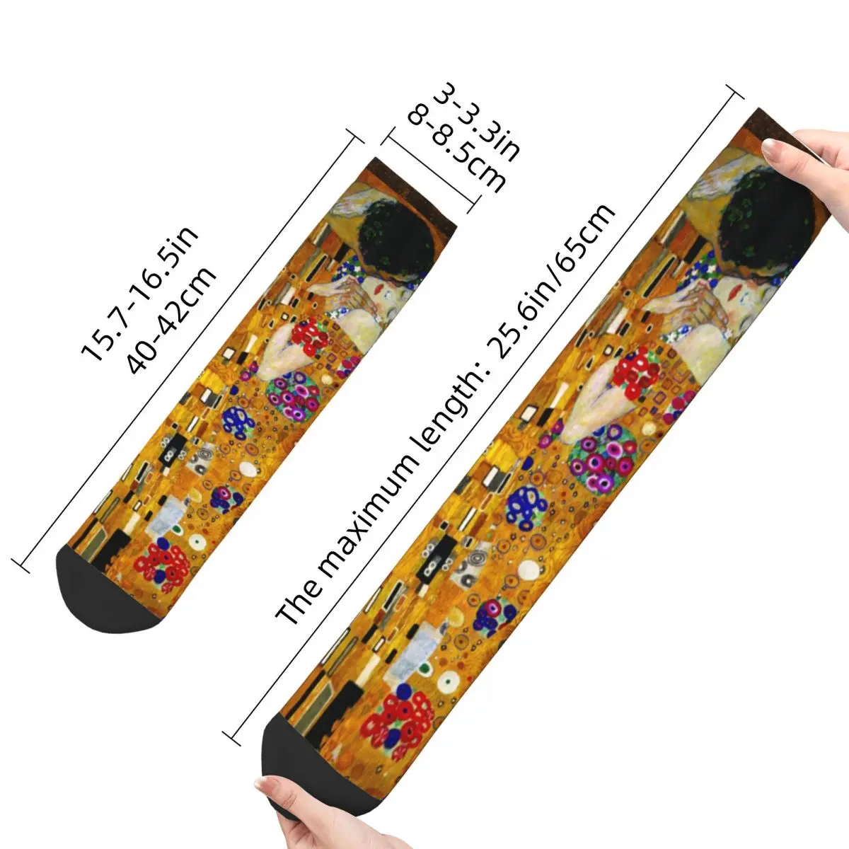 Klimt The Kiss – chaussettes unisexes avec impression 3D, pour hommes et femmes