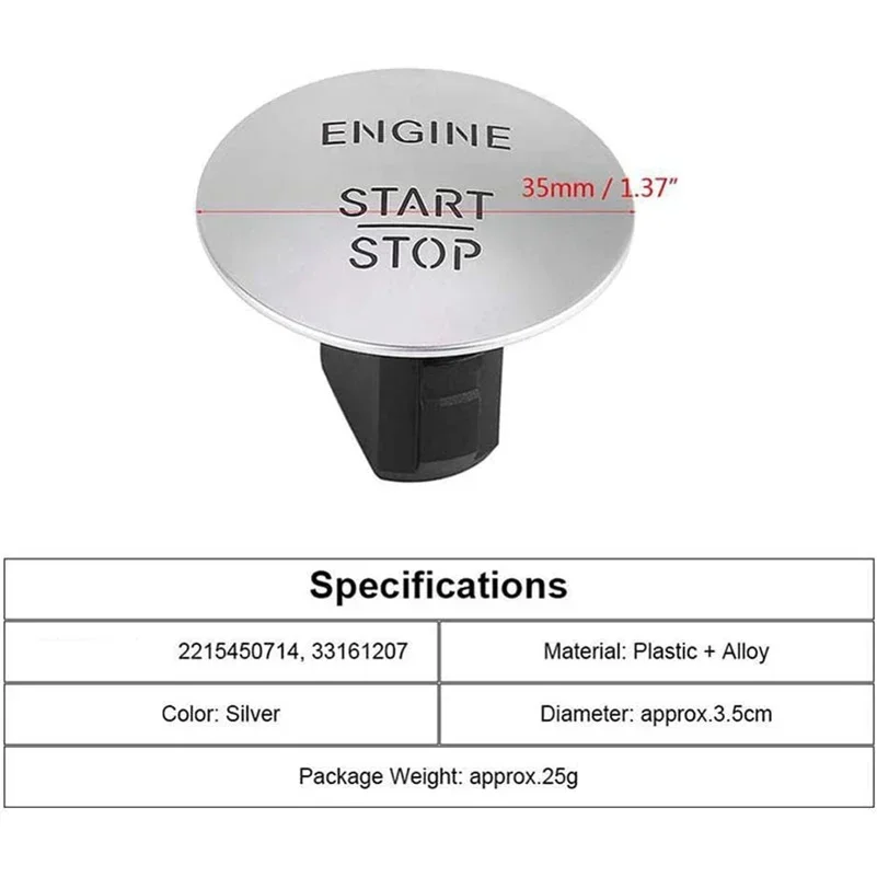 Car Engine Start Stop Push Button Switch One-click Start Keyless Apply To W164 W205 W212 W213 W221 C E S CL ML GL Class