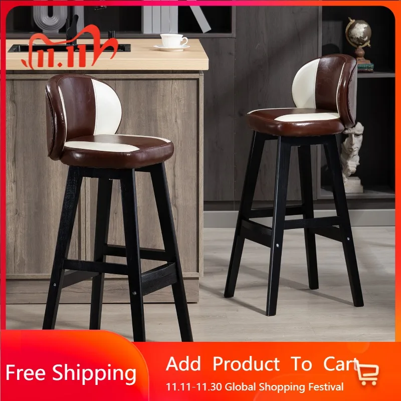 

Wood Long Barstools Kitchen Counter With Back Accent Design Balcony Barstools Comfortable High Taburete Alto Home Furniture