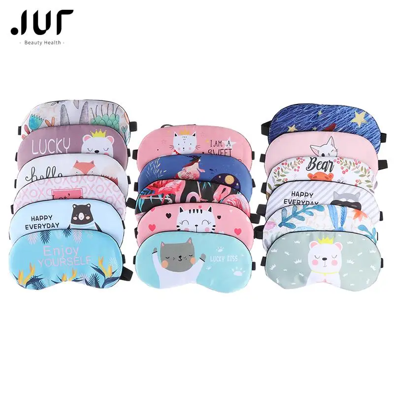 1pc bawełna kreatywny piękny Cartoon dla oczu podróży relaks pomoc w zasypianiu przepaska na oko cieniowanie maska na oczy maska do spania Eyepatch osłona oczu