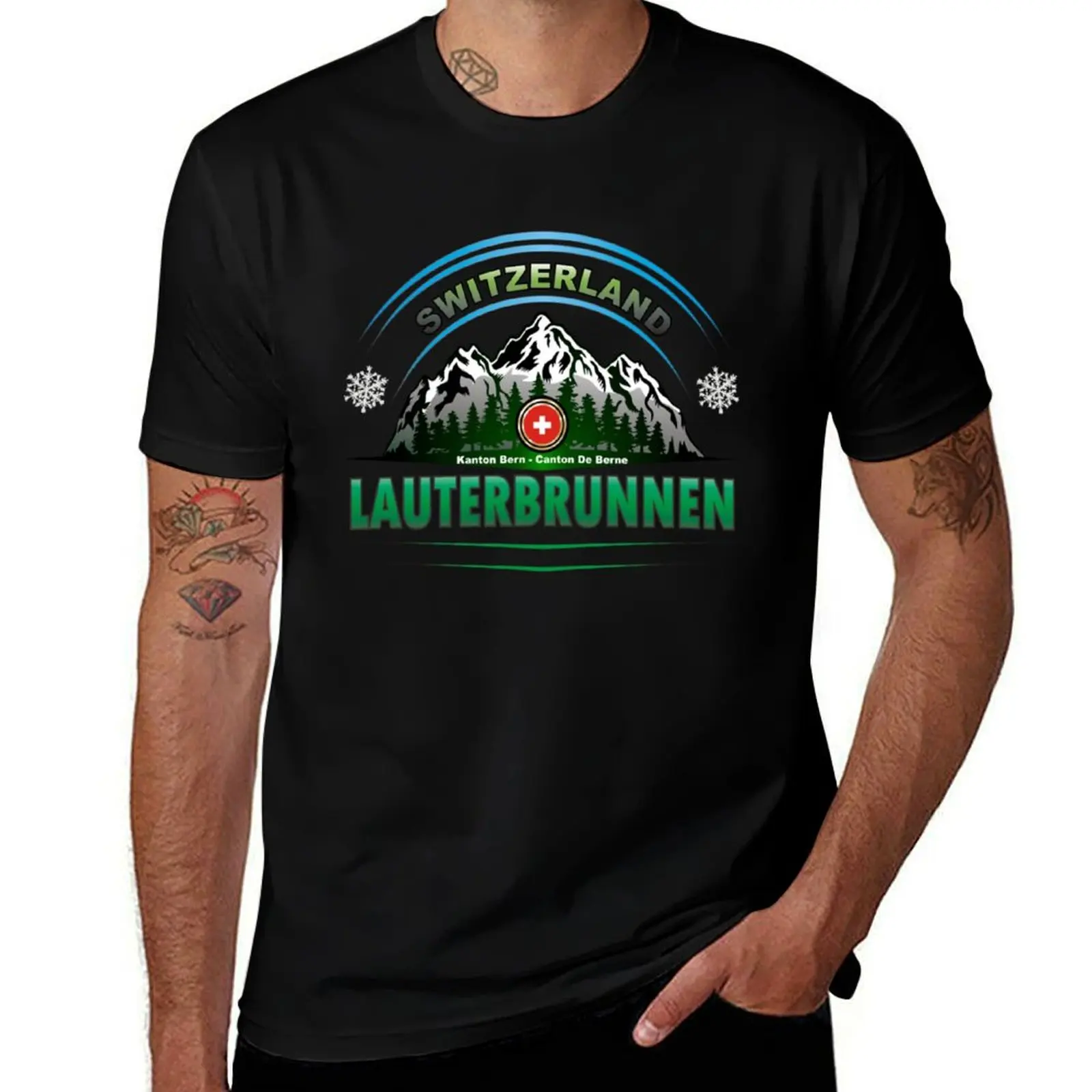 

Lauterbrunnen Mountains T-Shirt vintage clothes street wear heavyweights mens graphic t-shirts