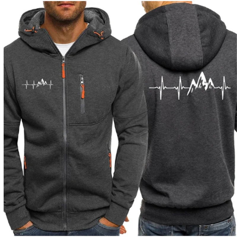 

Толстовка с капюшоном на молнии, модная повседневная Уличная Мужская модная толстовка на молнии с принтом, осенняя новая мужская одежда