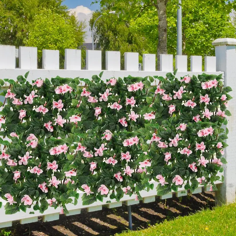 

rtificial Ivy Hedge Green Leaf Fence Panels Faux Privacy Fence Screen for Home Outdoor Garden Balcony Decoration Backyard