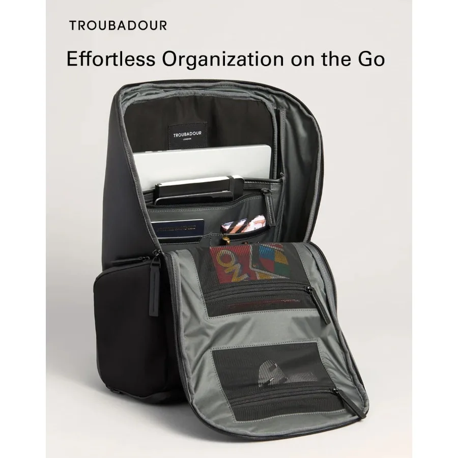 حقيبة ظهر Troubadour Pioneer 3.0 - حقيبة يومية ممتازة مع قسم كمبيوتر محمول مبطن ومقصورة أحذية قابلة للتهوية ومستدامة