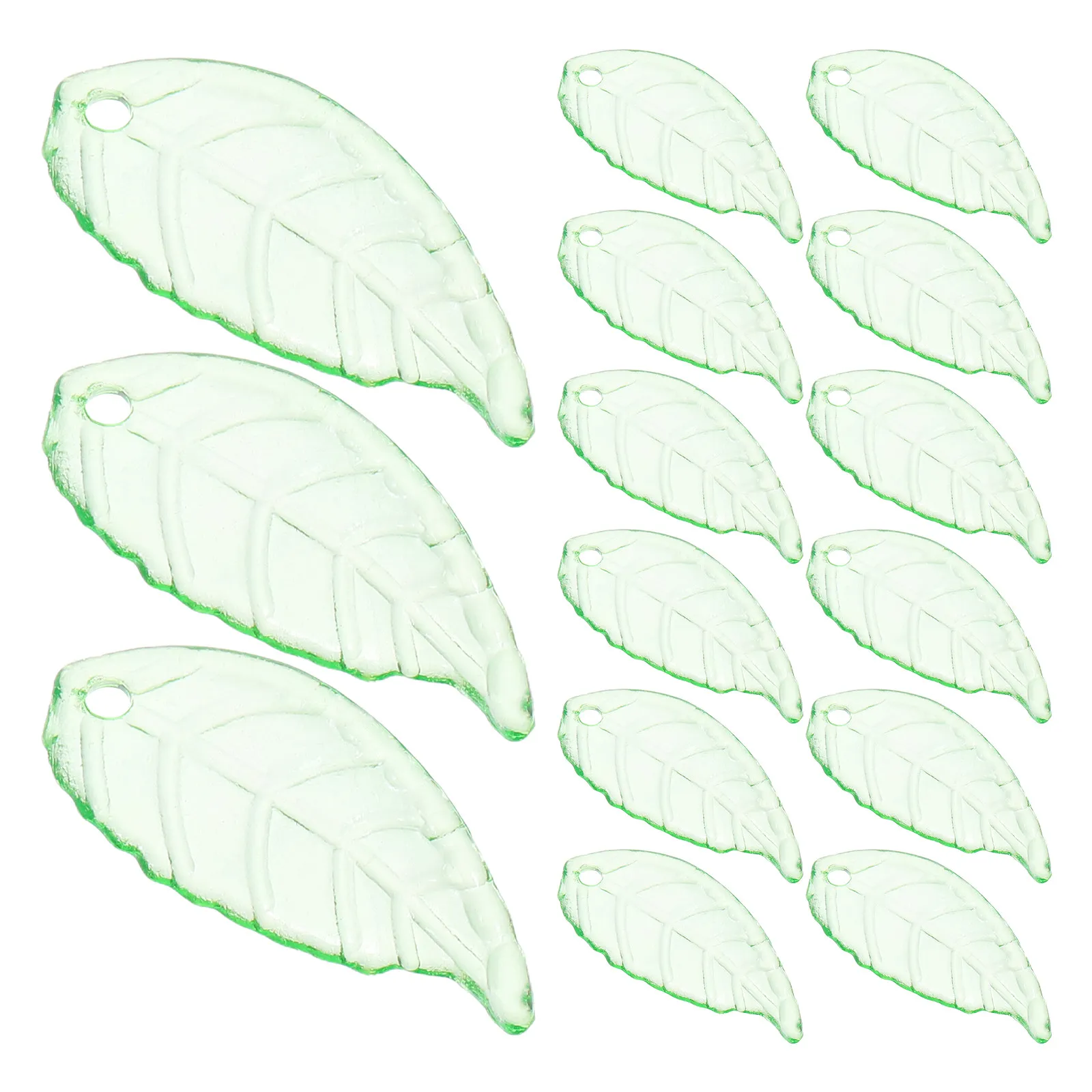 

200G Plastic Leaf Beads 10x22mm Acrylic Transparent Bright Color Large Hole DIY Jewelry Components for Earrings Necklaces