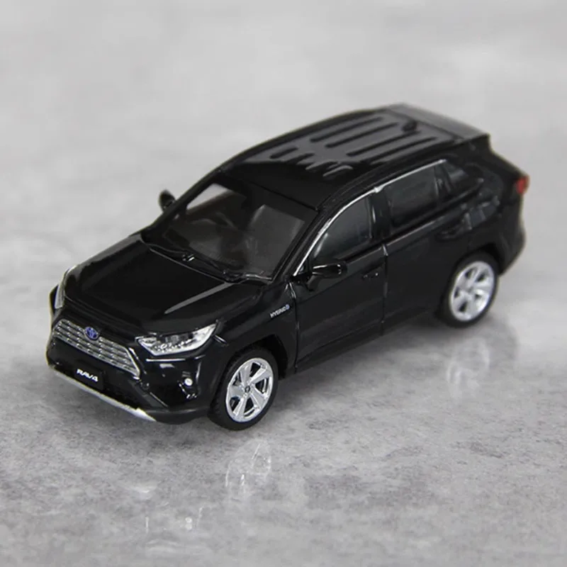 LCD 1/64 Scale RAV4 Hybrid SUV Alloy Simulation Metal Car Model Static Collection Decorated Holiday Gifts Toys