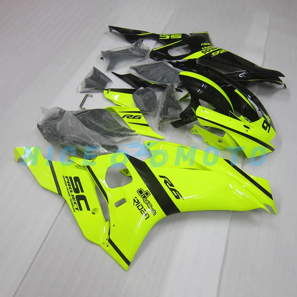 Motorcycle Fairing Kit Suitable for YAMAHA YZF-R6 2017 2018 2019 2020 202 2022 2023 YZFR6  Black Yellow Green Cowling