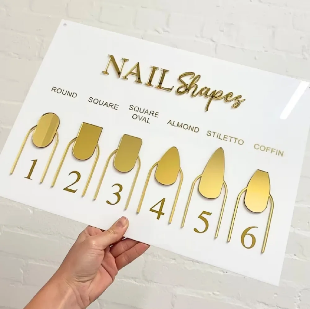 

Nail Shape Display Sign Acrylic Wall Sign,Spa Beauty Salon,A3 Size,Aesthetics & Nail Care Artistry signs Nail salon signage