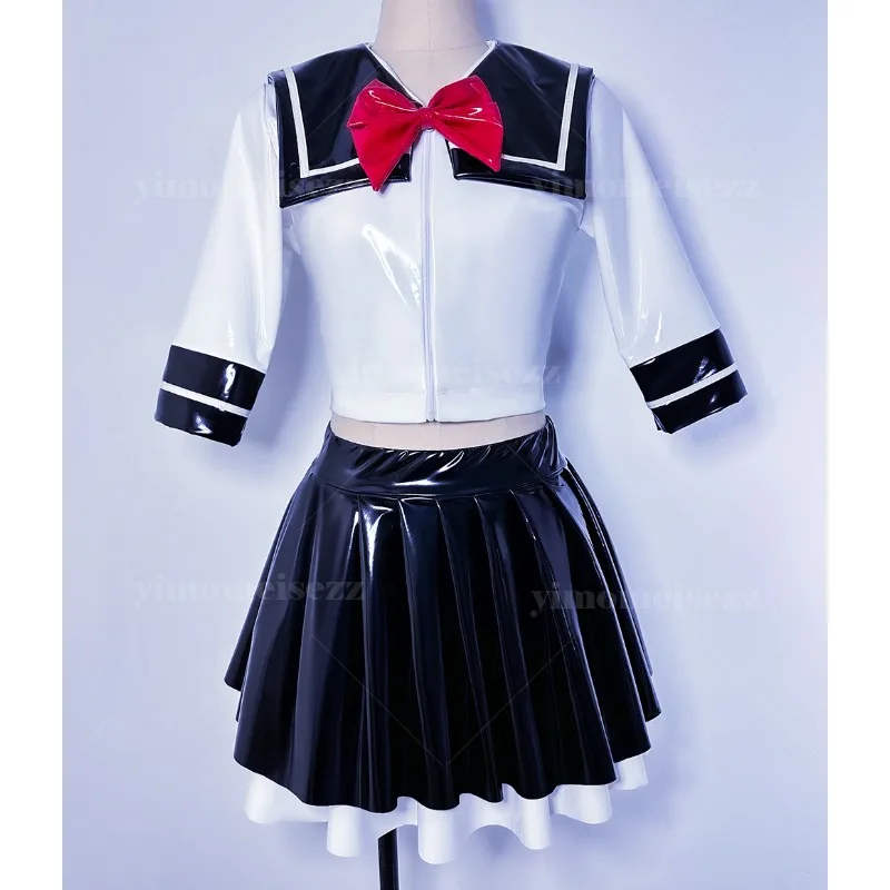 Customized JK Uniform Sailor Uniform Mid Sleeve Navy Collar Double Layer Color Blocked Pleated Skirt Role Cosplay Dress 054