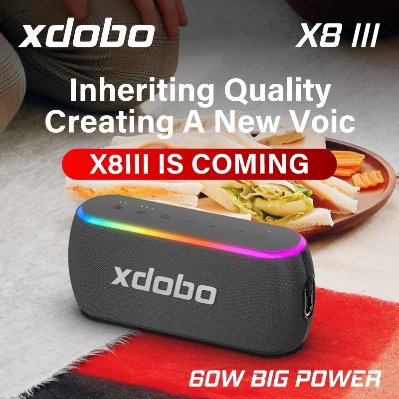 

XDOBOX8 III 60W high-power Bluetooth speaker wireless subwoofer LED color lights stereo sound system caixa de som bluetooth