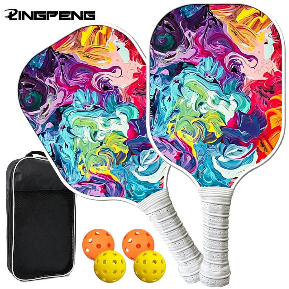 Ensemble de raquettes de pickleball professionnelles en bois Joyful Sport avec 4 balles de pickleball pour adultes débutants, entraînement et compétition en intérieur et en extérieur