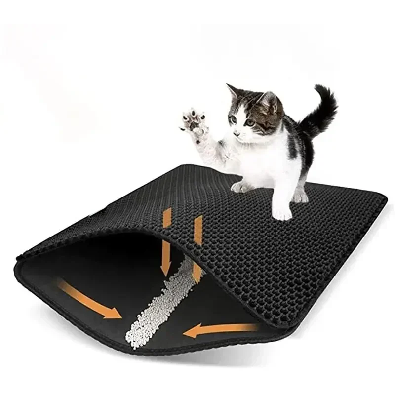 Pet litter mat non-slip mat washable cat mat pet supplies waterproof double layer pet litter mat