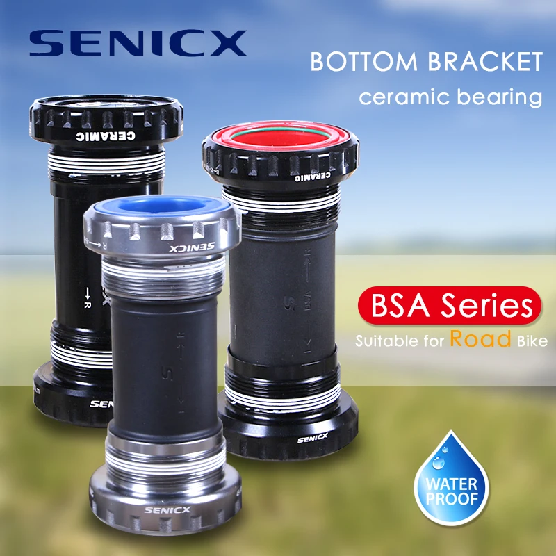 SENICX BSA Kit Ceramic Bottom Bracket for Road Bicycle 68mm Shell BSA24 BSA29 BSA30 Suitable for 24/28.99/30mm Axis Bike Parts