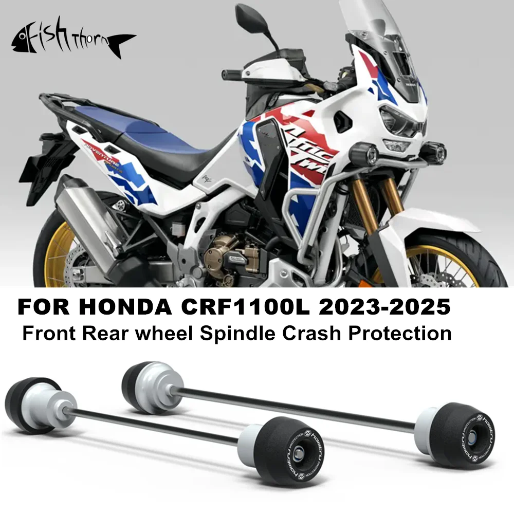 Motorcycle Front & Rear Axle Fork Crash Sliders Wheel Protection For Honda CRF1100L CRF 1100L 2020-2025