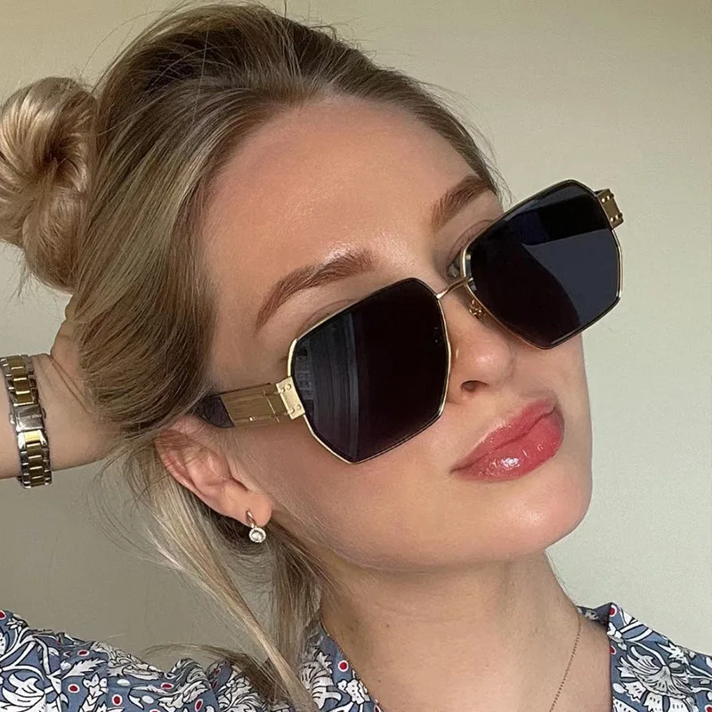 

New Arrival Vintage Polygon Sunglasses Women Men Square Sun Glasses Big Eyewear Oculos De Sol for Male Female Special Shaped