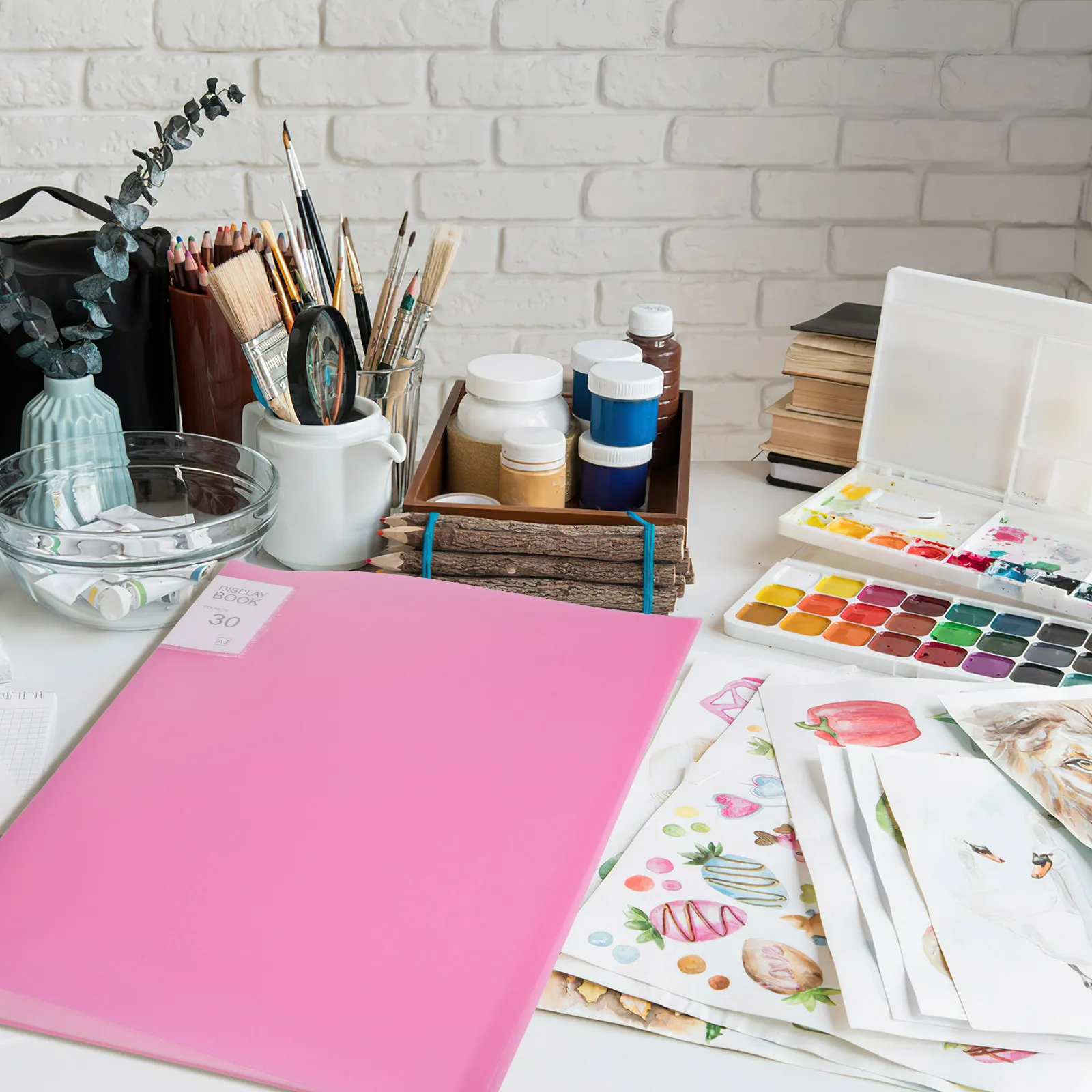 

Portfolio Folder Large A3 Painting Storage Display Book Clear Sleeves Presentation Book Artist Folder Binder Painting Organizer