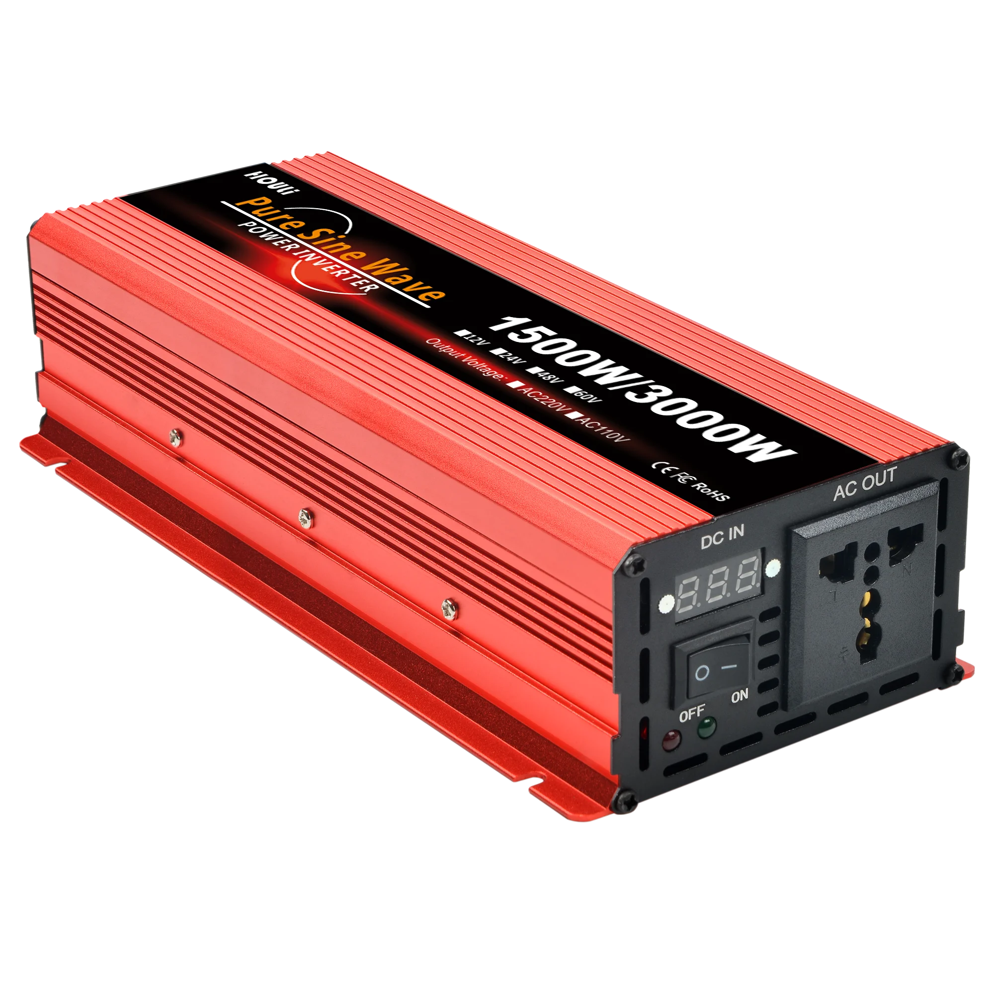 Pure Sine Wave Inverter 12V to 220V 1600W 2200W 3000W DC to AC Voltage Converter 12 220 Mini-car Power Supply