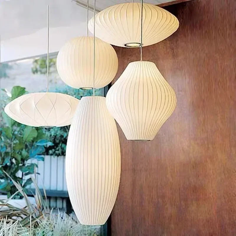 Denmark Silk Led Pendant Lamp Wasi Sabi Japanese Design Hanging Light for Living Room Hotel Hall Restaurant Decor Chandeliers