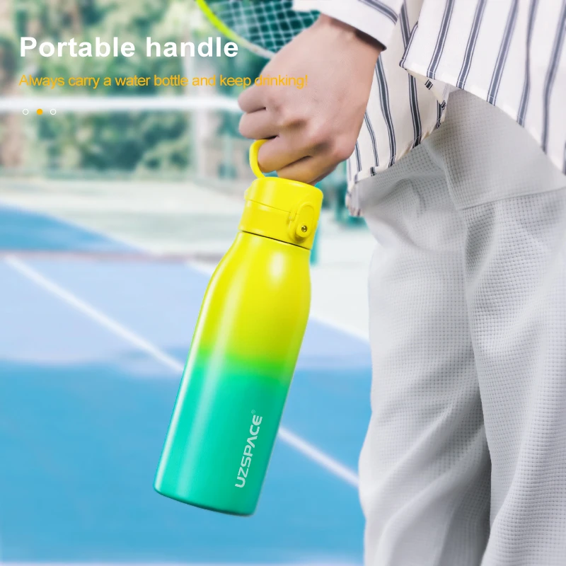 600/1000ml Thermos Flask Double vacuum 316 Stainless Steel Sports Water Bottles For Girls Portable Leakproof keeps cold and heat