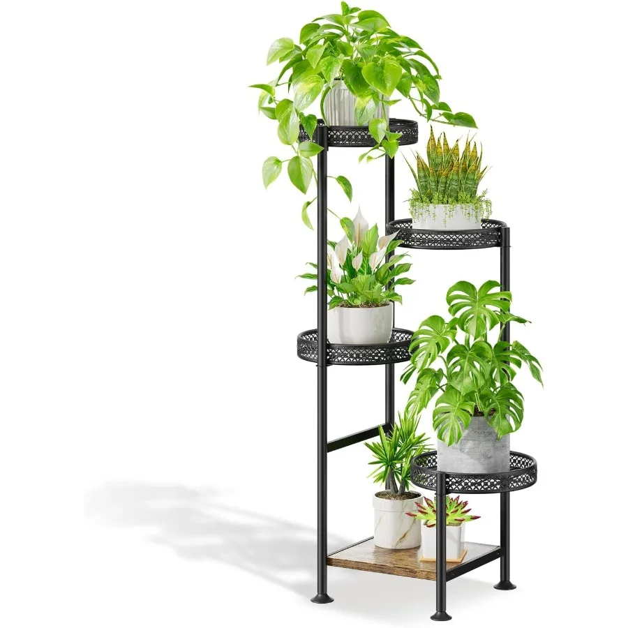 

5-уровневая подставка для растений в помещении и на открытом воздухе, многоуровневая угловая металлическая подставка для растений, держатель для нескольких растений, цветочная орхидея, горшок, полка, дисплей Ra