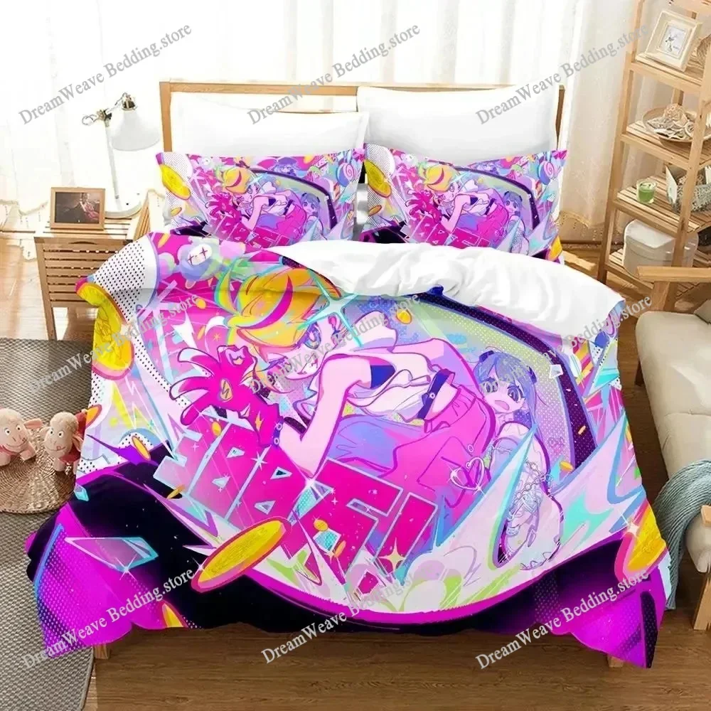 Anime Muse Dash Game Bedding Set Duvet Cover Bed Set Quilt Cover Pillowcase Comforter King Queen Size Boys Adult Bedding Set