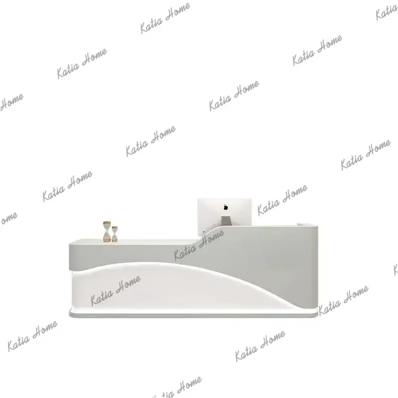 YJ Gym Dental Luxury Reception Desks Nails White Luxury Modern Reception Desks Cashier Classic Rezeption Theke Office Furniture