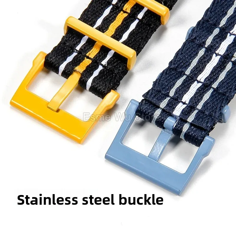 Nylonowy pasek do uszu męski tkany na płótnie oddychający pasek do zegarka Omega Baopo Longqin Breitling