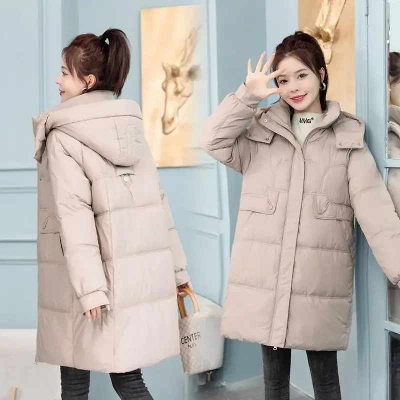 2024 Winter Women Hooded Jacket Coats Long Parkas Female Down Cotton Overcoat Thick Warm Padded Windproof Casual Windbreaker 3XL