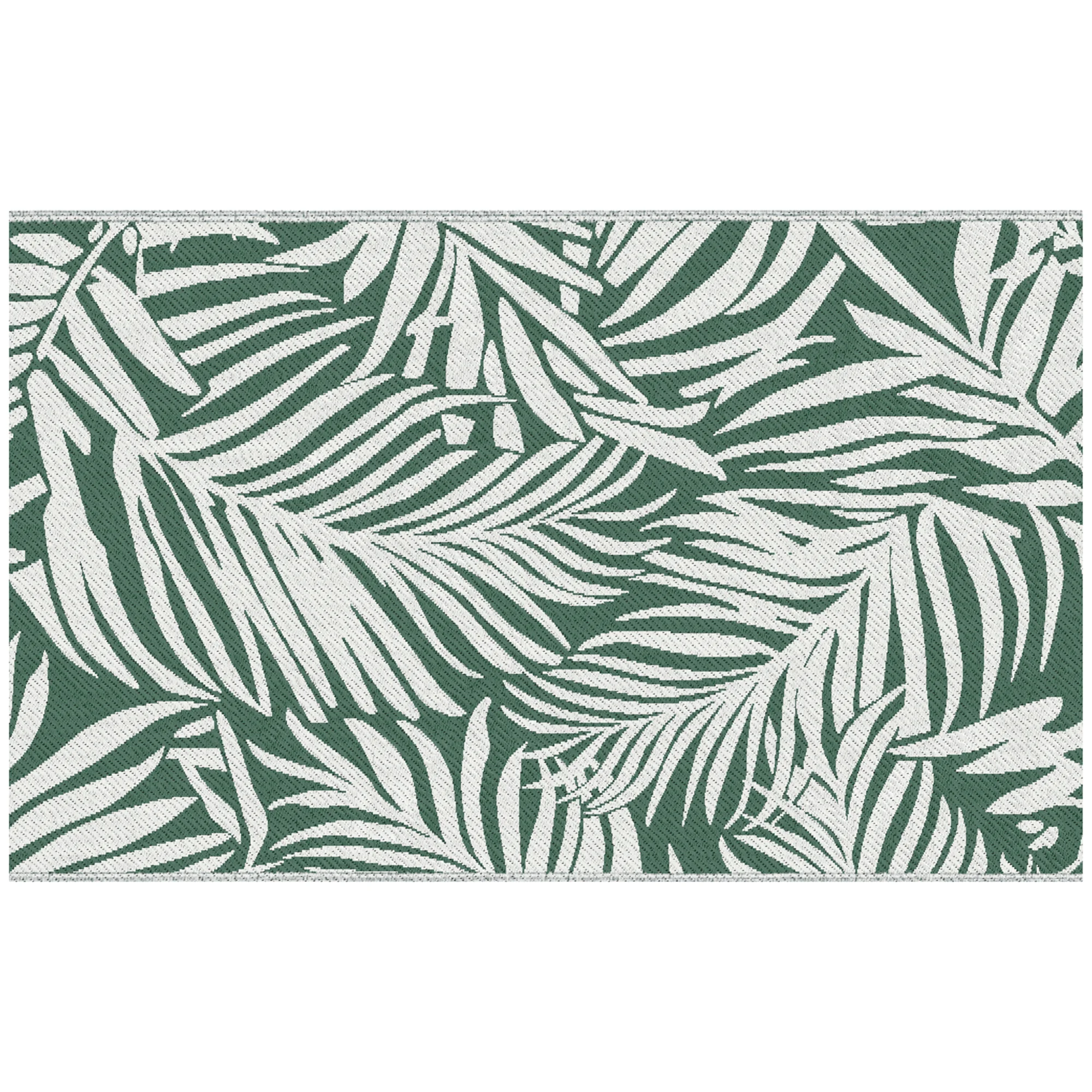 Outsunny Reversible Outdoor RV Rug, 1.5 x 2.4m Patio Floor Mat, Waterproof Plastic Straw Rug for Garden, Deck, Picnic,