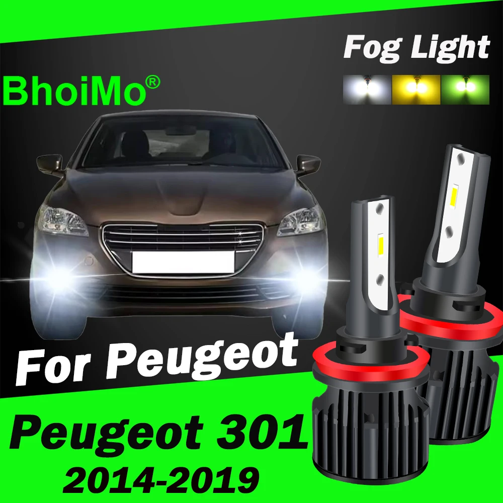 

BhoiMo For Peugeot 301 Auto Led Front Fog Lights Car Lamp 2016 2017 2018 2019 2014 2015 Bulb