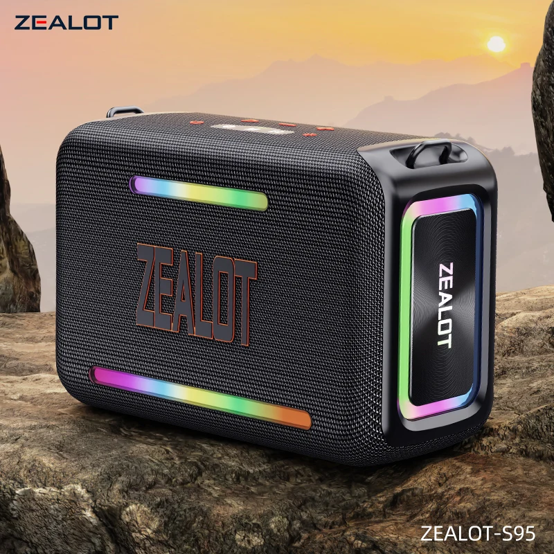 

ZEALOT-S95 Portable Waterproof 120W High Power Bluetooth Speaker RGB Colorful Light Wireless Subwoofer 360 Stereo Surround TWS